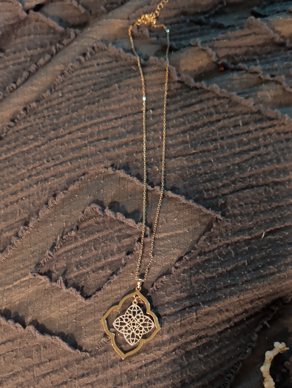 Gold Filigree Pendant Necklace - Elegant Women’s Jewelry